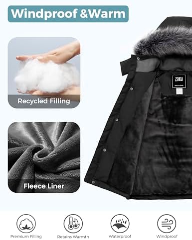 ZSHOW Boys Warm Winter Coat Waterproof Parka Hooded Puffer Jacket