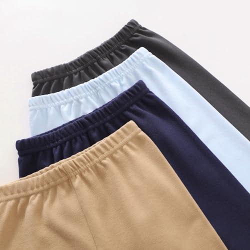 JAMako Boys Cotton Joggers 4-Pack Adorable and Comfortable for Kids