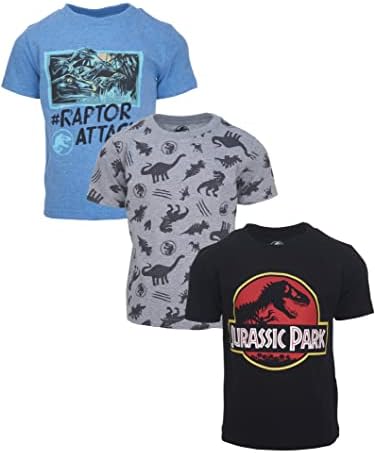 Jurassic Park 3-Piece Toddler to Big Kid Button-Up T-Shirts