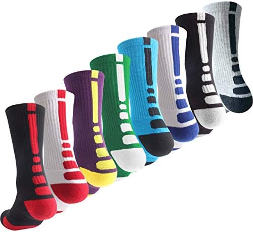 Premium Stretch Boys Crew Socks for Basketball Soccer and More