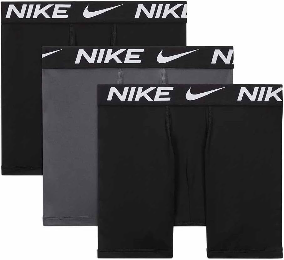 Nike Boys Dri-Fit Boxers 3-Pack Black Dark Gray MD