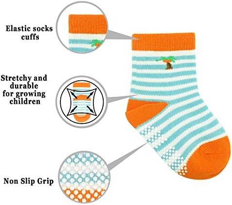 SkiBeaut Toddler Socks 12 Pairs Non Slip Grips