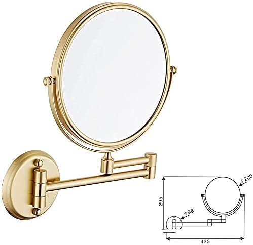 DEIHGE 5X Magnifying Vanity Mirror Double-Sided Wall-Mounted Brushed Gold