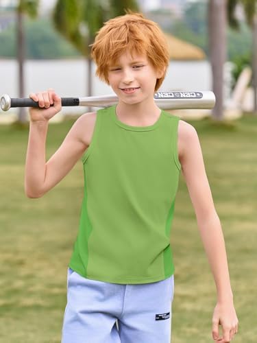 Haloumoning Boys Breathable Mesh Side Athletic Tank Top 5-14 yrs
