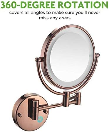 Wall-Mounted Makeup Mirror with LED Lights for Bathroom