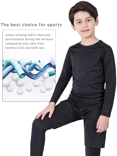 Geanrastn Boys Compression Shirt - Stay Dry and Cool