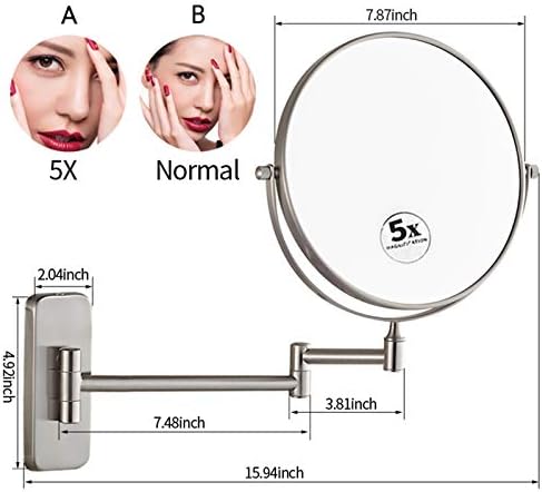 NOVOCE 8 Inch Double Sided Makeup Mirror with 7X Magnification