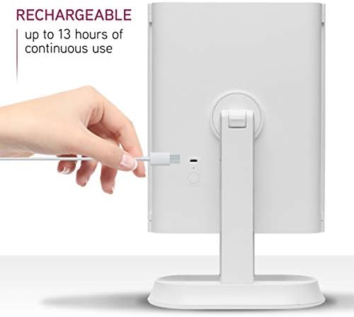 Fancii LED Lighted Makeup Mirror - Rechargeable 3 Color Temp 5X7X Magnification