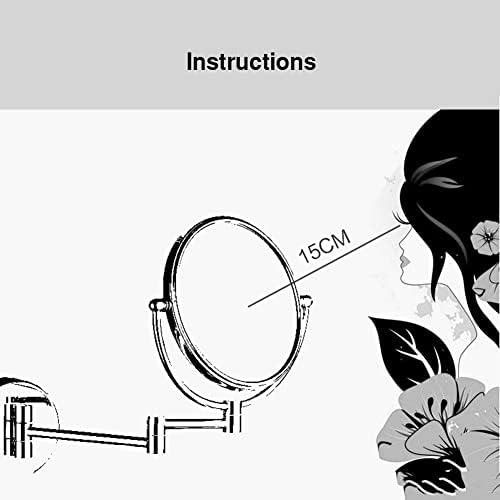 10X Wall-Mounted Makeup Mirror with 5x Magnification