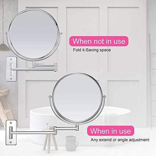 Wall-Mounted Makeup Mirror with Extendable Arm