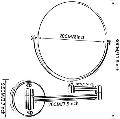 NOVOCE 8 Inch Wall Mount Makeup Mirror with 3X Magnification 1