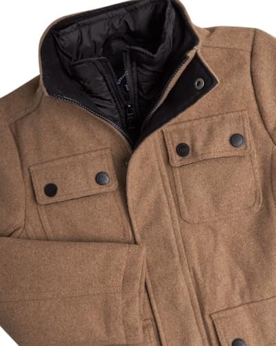 URIAN Style for Boys Warm StylishWinter Jackets 4-20 Double Zip SnapClosure Bib Insert