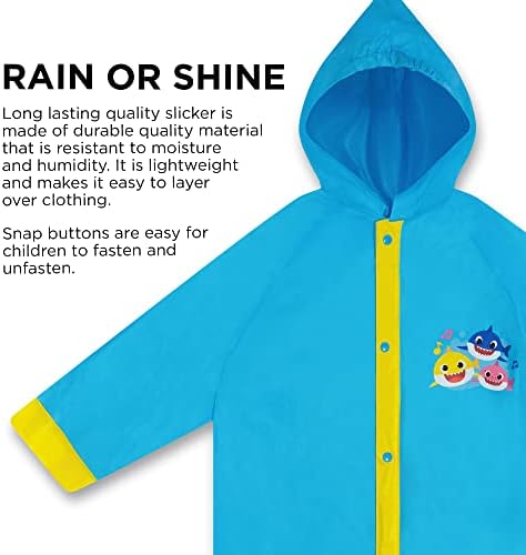 Nickelodeon Boys Umbrella and Poncho Raincoat Set with Baby Shark Design