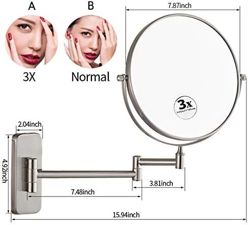 NOVOCE 8 Inch Double Sided Makeup Mirror with Magnification