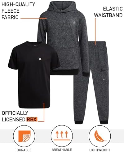 RBX Boys Active Fleece Sweatsuit Set 3 Piece