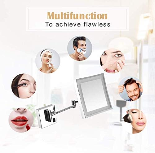 LCARY Compact Wall-Mounted Makeup Mirror with 3X Magnification