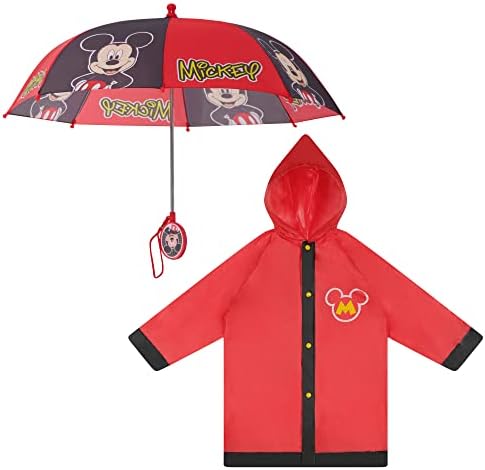 Disney Boys Little Umbrella Poncho Raincoat Set - Perfect for Rainy Days