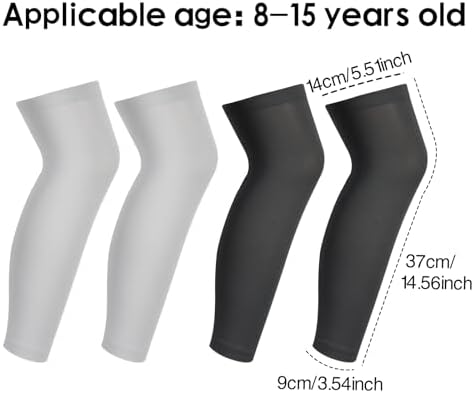 2-Pair Compression Leg Sleeves for Kids Supportive Breathable UV-Proof