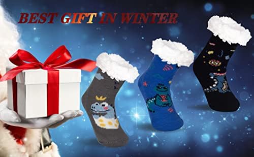 FENELY Winter Fuzzy Slipper Socks for Kids