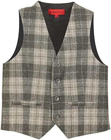 Gioberti Boys Tweed Plaid Set