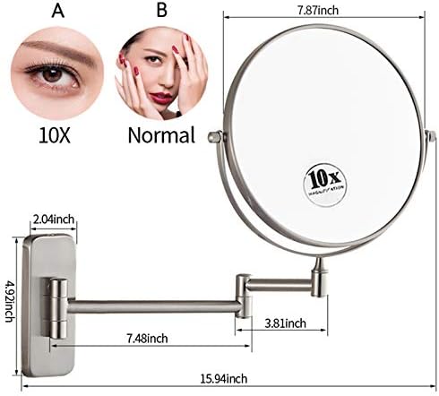 Elegance Precision NOVOCE Double-Sided Shaving Makeup Mirror with 7X Magnification
