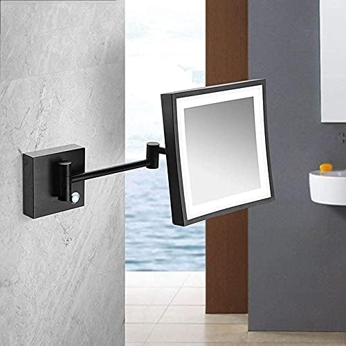 Wall-Mounted 3X Magnifying LED Shaving Mirror with Touch Screen Swivel Extendable