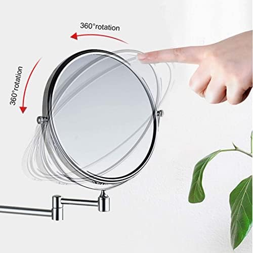 Wall-Mounted Double-Sided Makeup Mirror with 360 Swivel 3x Magnification for Bathroom