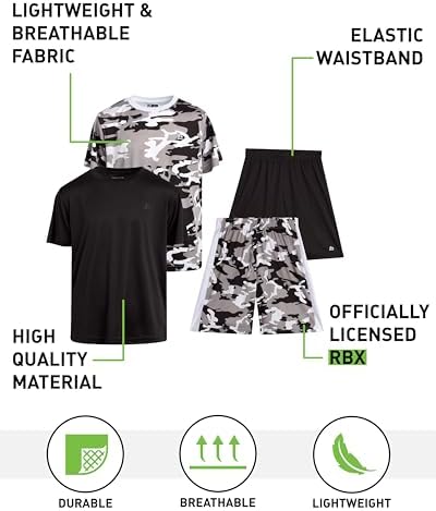 RBX Boys Performance Active Set - T-Shirt Gym Shorts