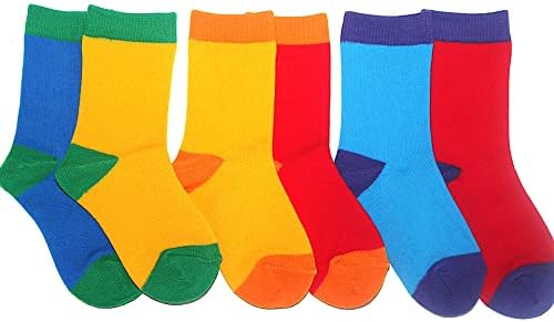 3 Pair Primary Colors Calf Socks for Toddlers