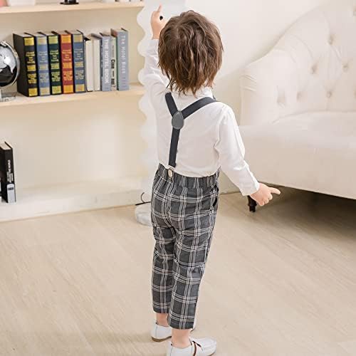 Kimocat Toddler Boy Numer Fashionable Set with Bowtie Suspender Straps