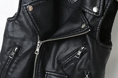 Kids Faux Leather Vest Jacket for Boys Girls