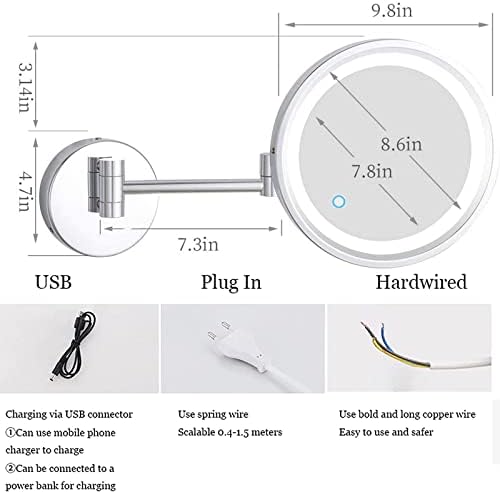 NOVOCE Touch Dimming Switch Makeup Mirror