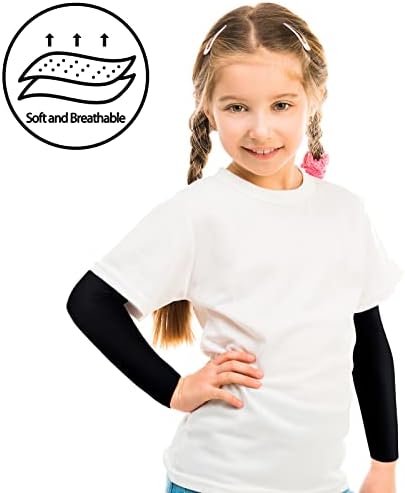 Zhanmai 8 Pairs Breathable Compression Arm Sleeves for Kids
