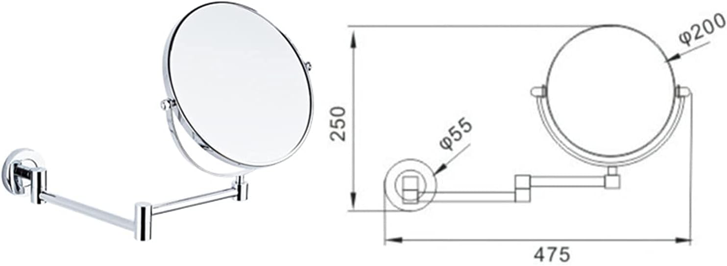 Ultimate Double-Sided Wall-Mounted Magnifying Mirror for Makeup Shaving and More