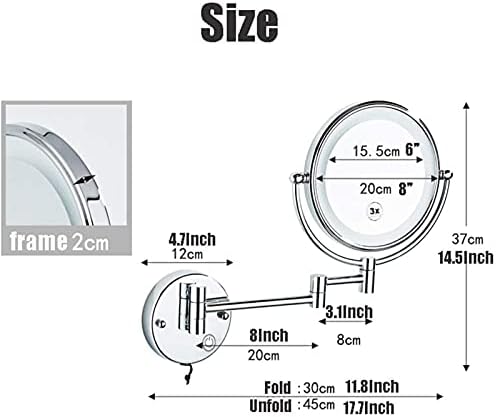 Makeup 360-degree Extendable Vanity Mirror Black