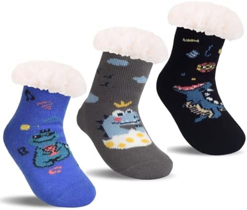 FENELY Winter Fuzzy Slipper Socks for Kids