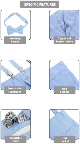 Lilax Boys Slim Fit Formal Pant Set 4-Piece Slimmer Durable Wardrobe Perfect for Weddings or Special Events