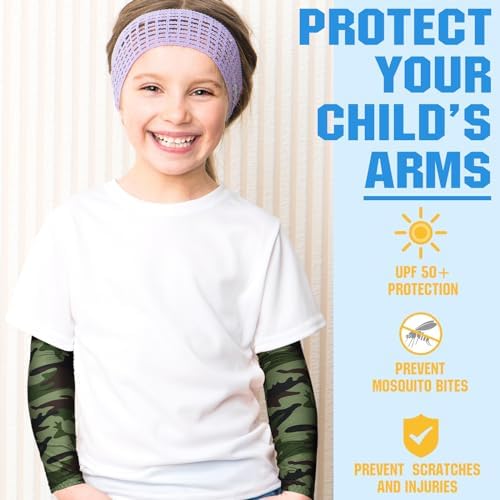 Camouflage Arm Sleeves for Baseball Kids 12 Pairs