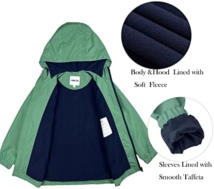 Insulated Hooded Rain Jacket for Boys