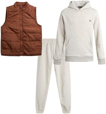 RBX Boys Active Tracksuit Set 3-Piece Puffer Vest Jogger Set