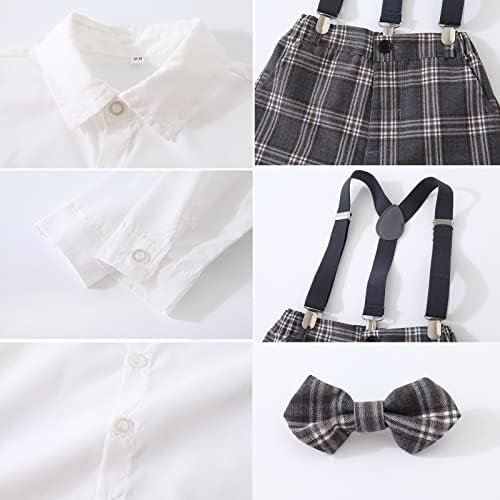 Kimocat Toddler Boy Numer Fashionable Set with Bowtie Suspender Straps