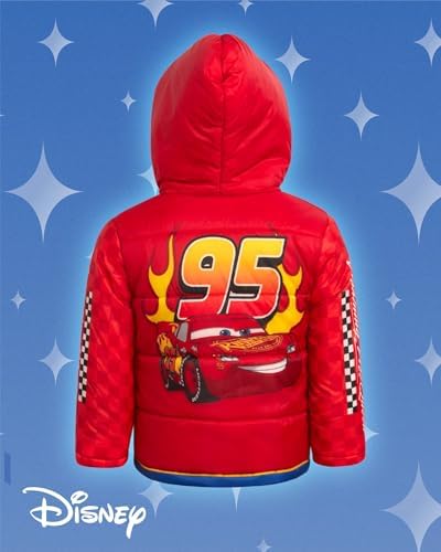 Disney Boys Puffer Jacket - Mickey Cars Buzz Lightyear Full Zip