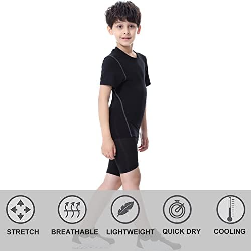 boys compression shirt for activity breathable athletic wear 4-way stretch for comfort and performance