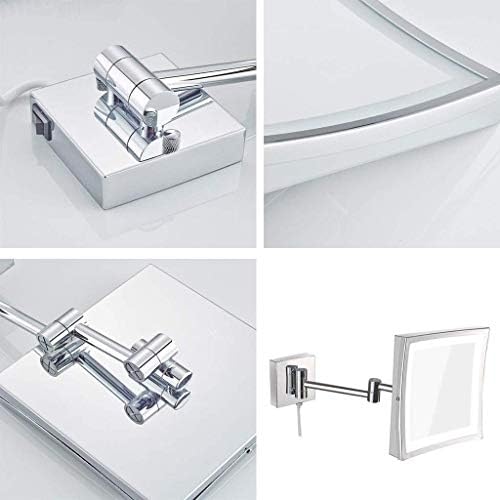 DEIHGE 3X Magnification LED Makeup Mirror Wall Mounted Vanity Mirror