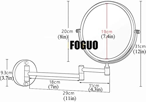 Wall-Mounted Double-Sided Makeup Mirror with 360 Swivel 3x Magnification for Bathroom