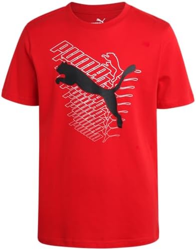 Puma Boys T-Shirt with Cat Logo - Athletic Short Sleeve Tee