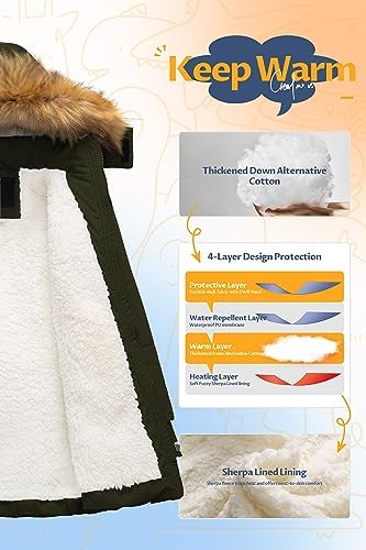 CREATMO US sherpa parka boys winter