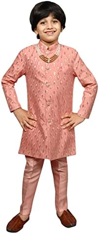 AHHAAAA Silk Blend Kids Party Wear Sherwani Set for Boys
