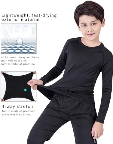 Geanrastn Boys Compression Shirt - Stay Dry and Cool
