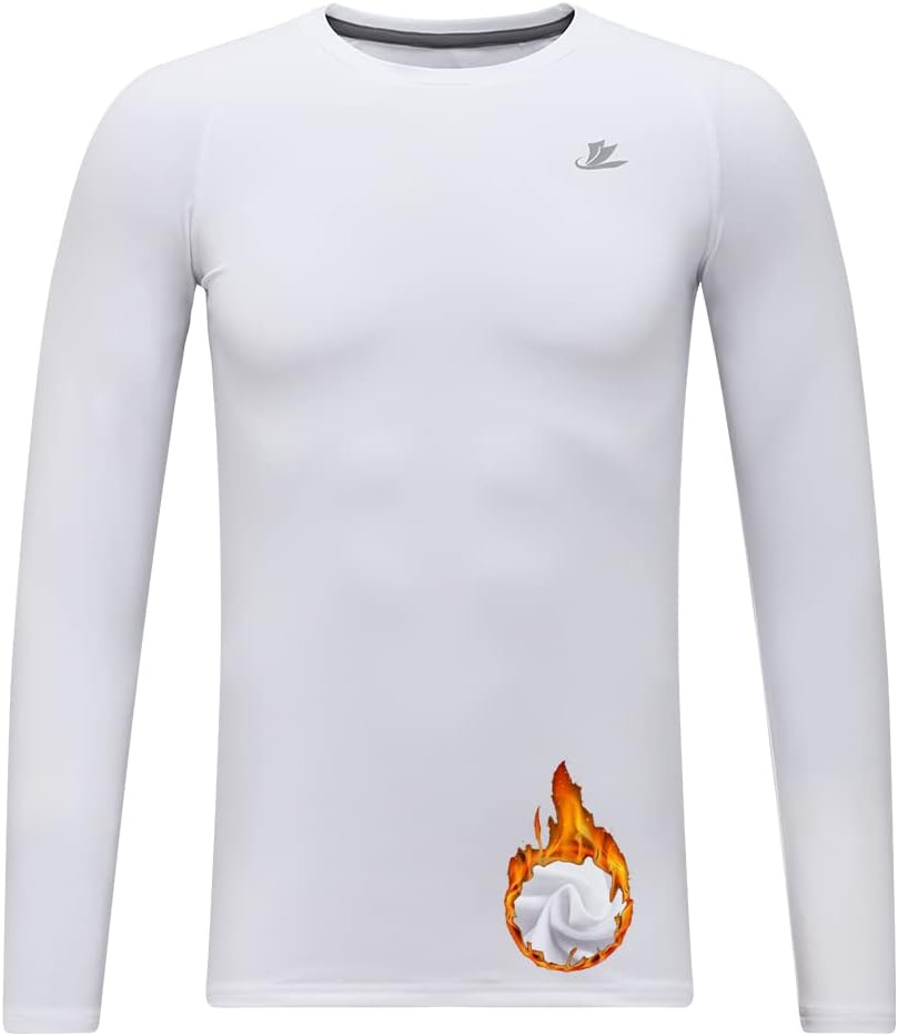 Stay Cozy and Confident Youth Boys Compression Thermal-Shirt Long Sleeve Fleece Baselyer